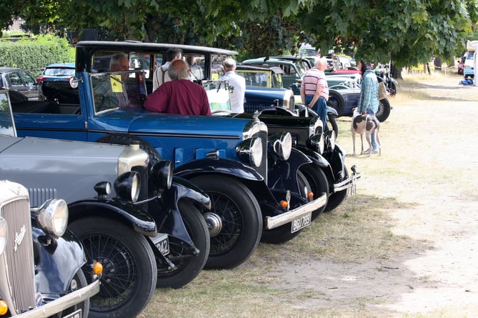 Classic cars lined up at the Bourne Show 2023