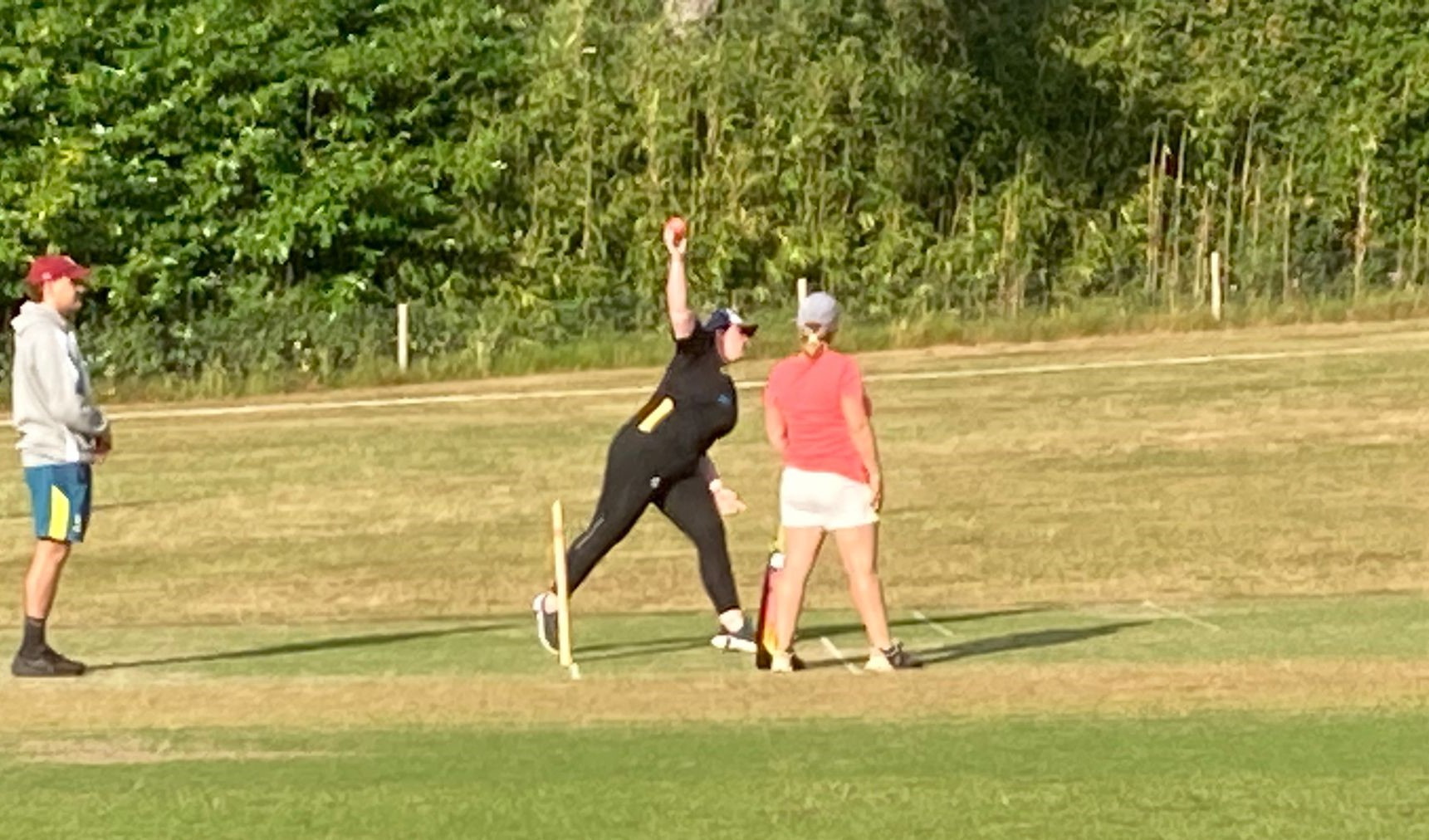 Katie Greaves bowls for Headley Hens against Liphook Ladies