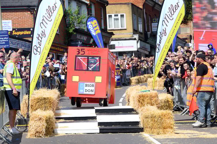 BORDON SOAPBOX

BORDON, HAMPSHIRE
ENGLAND
23rd JULY 2023

On Sunday 23rd July 2023 Whitehill & Bordon in Hampshire was transformed into the ultimate community driven soapbox spectacle, the official Bordon Soapbox Derby

With the main road through the town closed to  traffic the hundreds of spectators were able to walk around the attractions that had been put in place in the early hours of Sunday before gathering many deep on Chalet Hill to watch the 'soapbox racers' take on the challenge to be the fastest competitor to get to the Finish Line ! 

Some of the racers were quick, some were slow, and some driver's after having spectacular spills were permitted to run to the Finish Line as long as they were carrying 'any part of their soapbox' ! 




(Photo by Malcolm Wells)
 
Standard reproduction rates apply, contact Malcolm Wells to arrange payment - Mobile: 07802-217-569 
malcolmrichardwells@gmail.com
