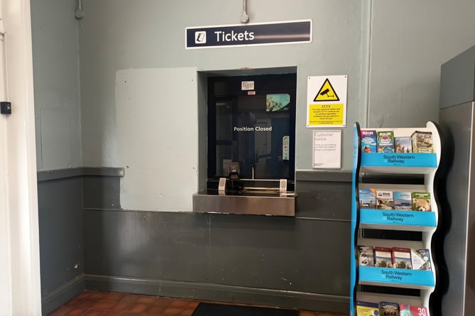 A closed ticket office at Farnham station – this could soon become a permanent sight if South Western Railway is allowed to press ahead with plans to close ticket offices across its network