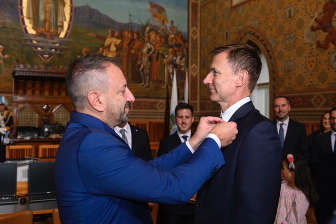 Jeremy Hunt receives San Marino's prestigious Order of Saint Agatha at the rank of Grand Officer