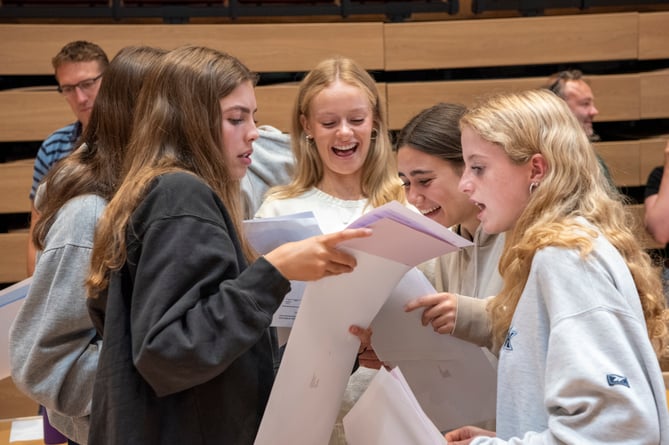 GCSE results day at Churcher's College in Petersfield