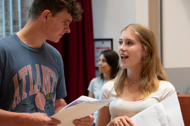 GCSE results day at Churcher's College in Petersfield