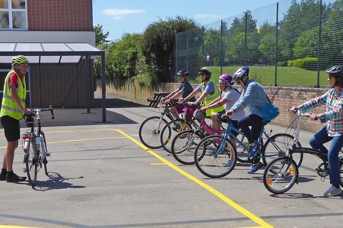 The adult cycle training course held at Amery Hill School in Alton on June 12th 2021.