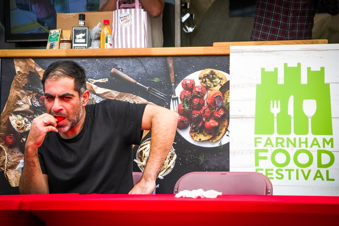 Winner of this year's Farnham Food and Drink festival chilli eating competition, Mohammed