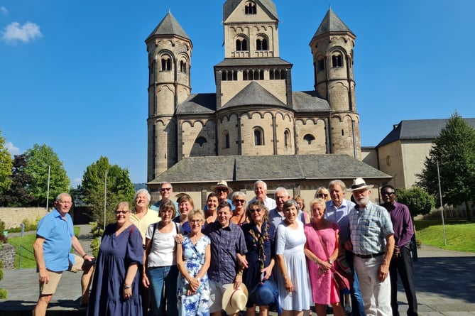 Members of the Farnham and Andernach twinning associations on a visit to Maria Laach Abbey
