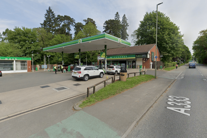 The BP garage and M&S Simply Food store in Portsmouth Road, Hindhead
