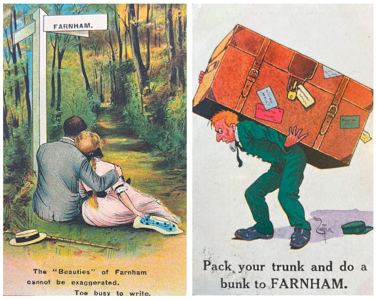 These are just two of the many postcards to be auctioned at Parker Fine Art Auctions