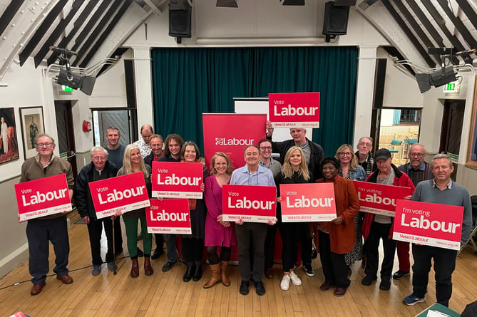 John Gaskell (centre) together with members of the Farnham and Bordon Labour Party at the inaugural meeting