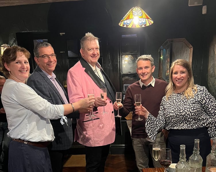 Farnham’s BID team toast their success at Jack & Alice wine bar in The Borough
