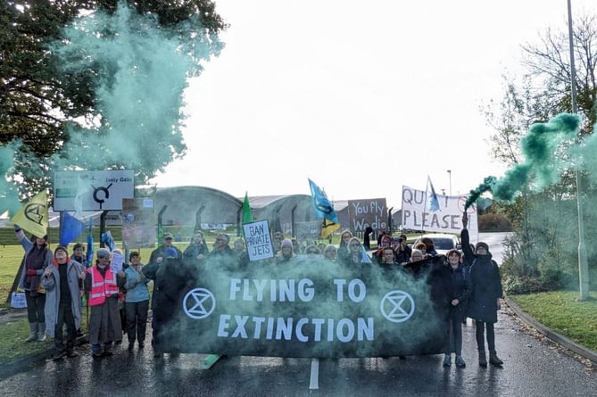 Climate activists blocked an entrance to Farnborough Airport on Saturday, November 4, in opposition to the airport's expansion plans