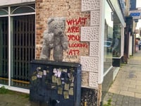 Street artist Hendog creates beary interesting piece in Petersfield