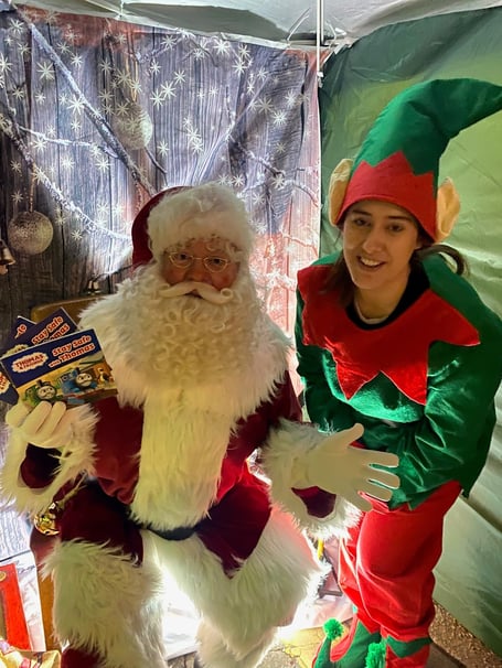 Father Christmas and Elf.