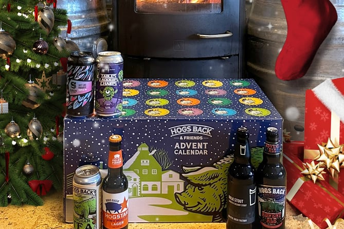 The Hogs Back & Friends Advent Calendar contains 24 bottles and cans, so beer-lovers can try a different brew every day in the run up to Christmas