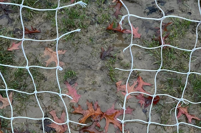 Vandalised football nets