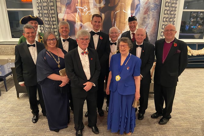 Chancellor Jeremy Hunt (centre) and other distinguished guests at the 2023 Farnham Venison Dinner