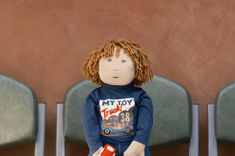 Ralf's doll handmade by Valeri Gould as part of Waiting to Live campaign