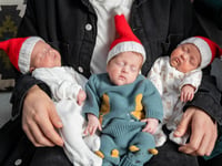 Triplets home in time for Christmas after arriving two months early
