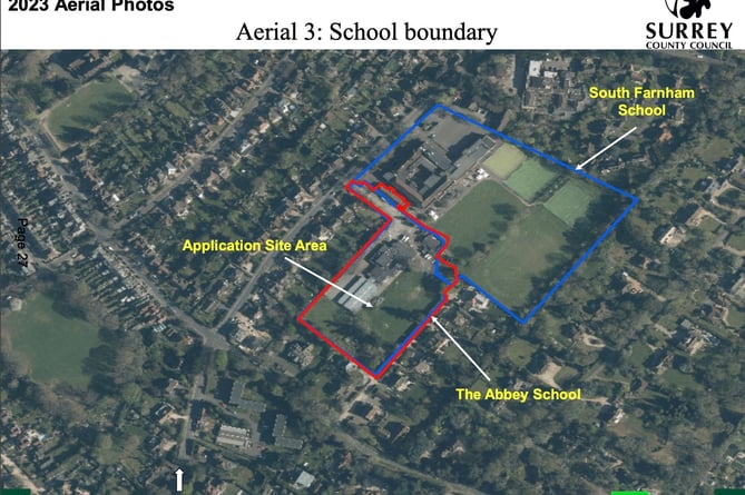 The Abbey School backs onto South Farnham Junior School in Menin Way