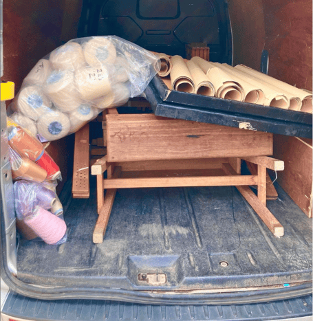 Looms were recently gifted to Farnham Crafts Quarter CIC by the University for the Creative Arts