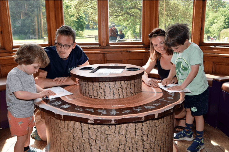 Brass rubbing at Gilbert White's House in Selborne.