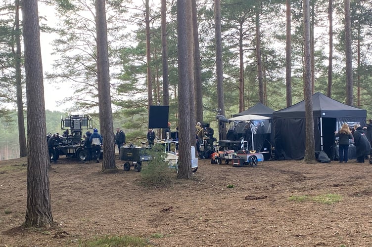 Filming has returned at Bourne Woods near Farnham for the first time since the writers strike