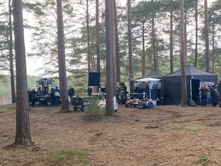 Filming has returned at Bourne Woods near Farnham for the first time since the writers strike