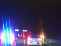 Shock footage shows moment drink-driver rammed by police car on M3