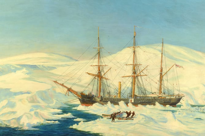 HMS Alert on an Arctic expedition, a signed oil on canvas by Harold Wyllie, is expected to fetch £800 to £1,200 at Ewbank's next week