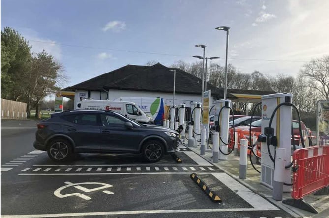 The A3 Liphook service station owners built the EV hub made up of six electric vehicle charging bays without planning permission