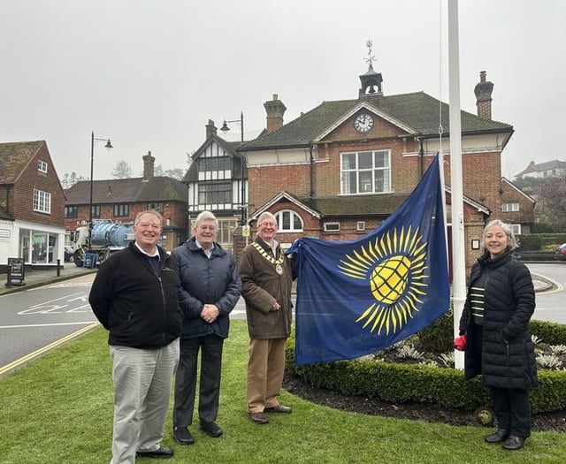 Haslemere Mayor waves the flag for Commonwealth Day