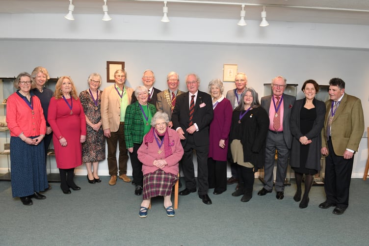 HASLEMERE VOLUNTEER AWARDS 
HASLEMERE, SURREY
ENGLAND
MARCH 21st 2024
Haslemere Volunteer Award Scheme ceremony, honouring residents who have given selflessly to the community were presented at the Haslemere Town Councilâs annual meeting held at Haslemere Museum
The medals for the awards were donated by Sir Ray Tindle, the late proprietor of the Herald
The Haslemere Volunteer Award Scheme is run by volunteers and nominations are sought annually for those who have provided help and support to vulnerable members of the community during recent years
Recipients of The Haslemere Volunteer Award Scheme together with Members of the Panel and Hamish Donaldson - Chairman of the Panel who has served since its inauguration in 2010
(Photo by Malcolm Wells)
 
Standard reproduction rates apply, contact Malcolm Wells to arrange payment
malcolmrichardwells@gmail.com