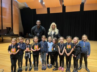 BBC Gladiator 'Phantom' visits performing arts students