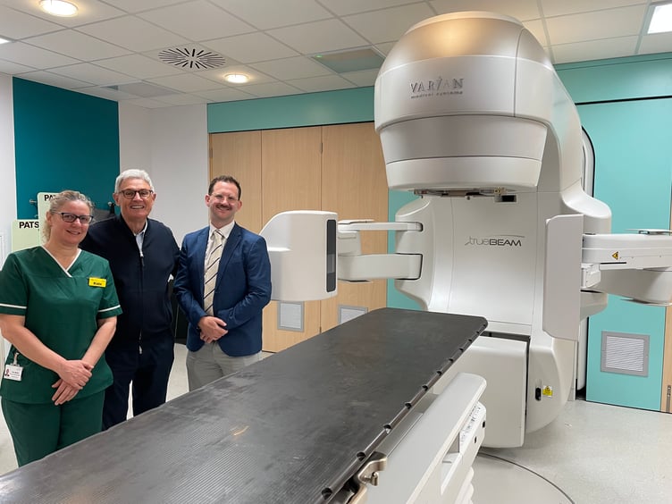 Royal Surrey radiographer Kate Maltby, Michael Robson and Dr Philip Turner