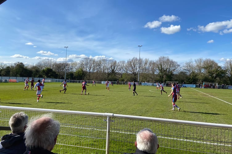 Action from Badshot Lea's Isthmian League South Central Division match against Southall