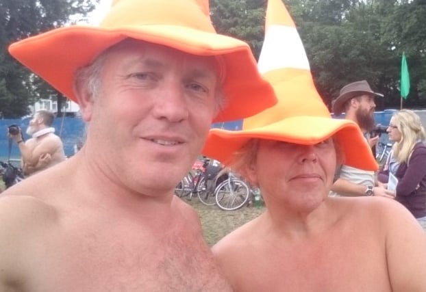 No cover-up as naturist couple ready for naked fundraising walk