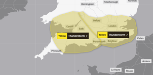 'Strong chance' of thunderstorms in Hampshire and Surrey overnight