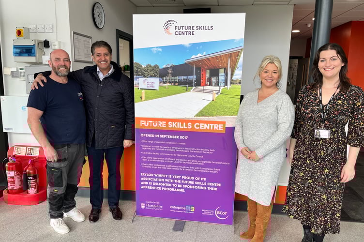 Lib Dem candidate Khalil Yousuf (second from left) on a visit to Bordon's Future Skills Centre