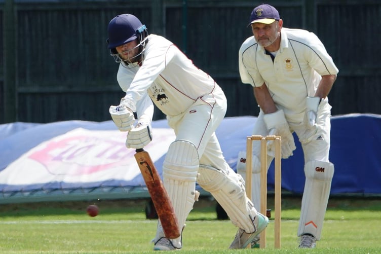 Matt Bradley on his way to 98 during Clanfield's victory against United Services Portsmouth