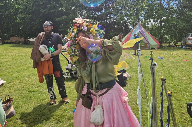 The bubbleologist wowed children with the shapes and sizes of the bubbles