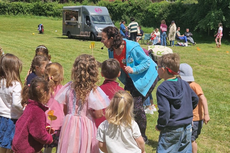 Children participating in one of the many activities that were provided on the day
