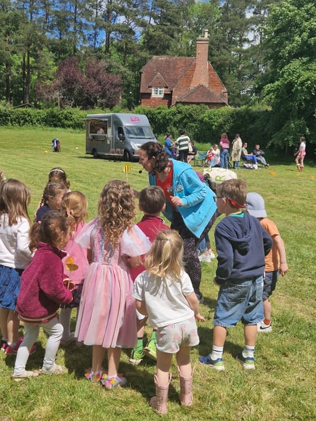 Children participating in one of the many activities that were provided on the day