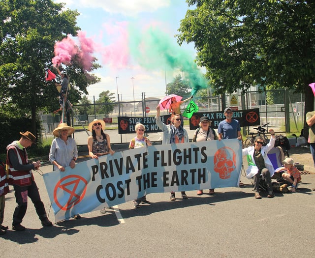 Activists block Farnborough airport’s three main gates