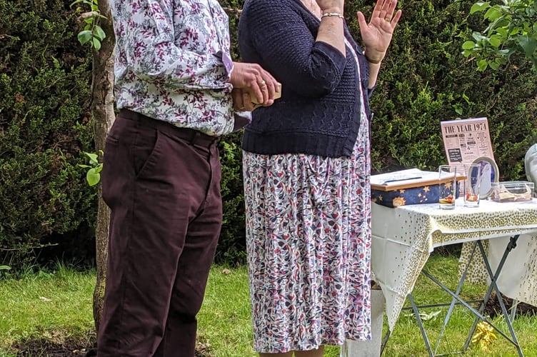 John & Gillian having a great time at the celebration of their 50th wedding anniversary