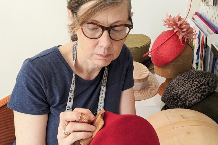 Milliner Joanna Zara at work
