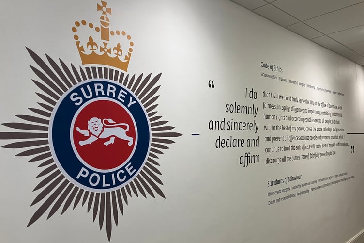 Surrey Police ethics print Mount Browne HQ
