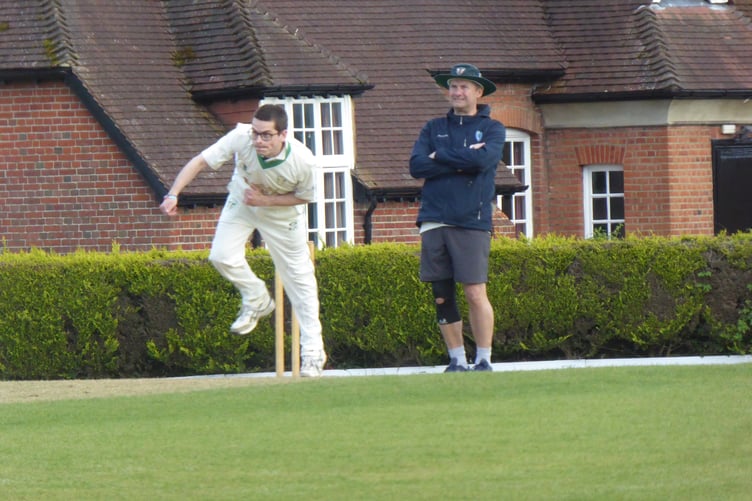 Waverley cricketer Adam Carmichael in action