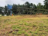 Timber! Transmission over as tower comes down