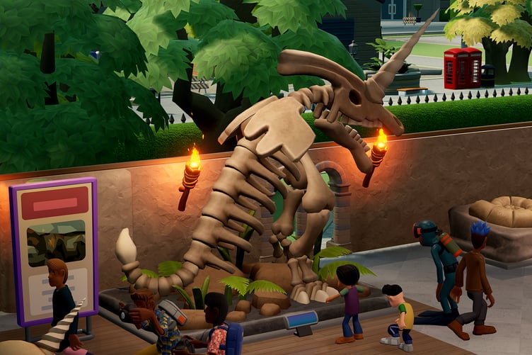 Dinosaur bones in Two Point Hospital