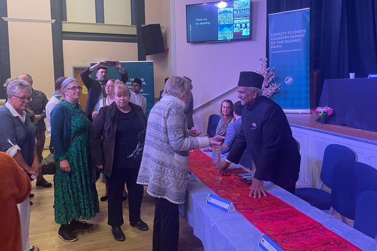 Residents meeting with Rafiq Ahmad Hayat the National President of the Ahmadiyya Muslim Association UK.